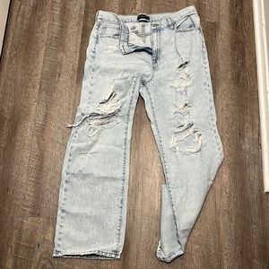 Aeropostale Ripped Flare Mom Jeans